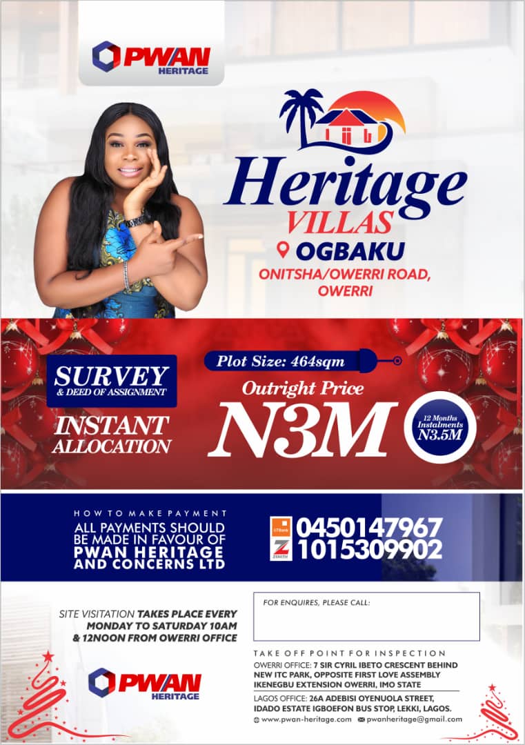 Heritage Villas, Ogbaku - Pwan Heritage & Concerns Ltd.